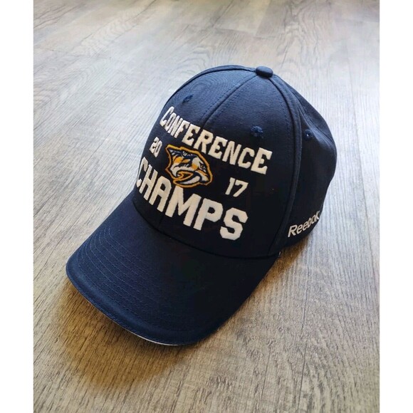 Nashville Predators 2017 Conference Champions Dark Blue Hat Snapback Hockey NHL - Picture 3 of 8